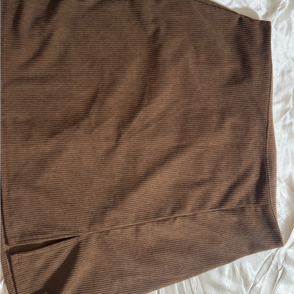 Brown Ribbed Skirt
